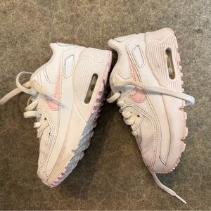 Nike Kids White and Pink Air Sneakers